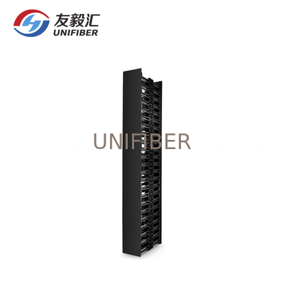 Vertical Dual Sided Cable Manager, 45RU, Bend Radius Plastic Finger Duct, 4.9 in. Wide